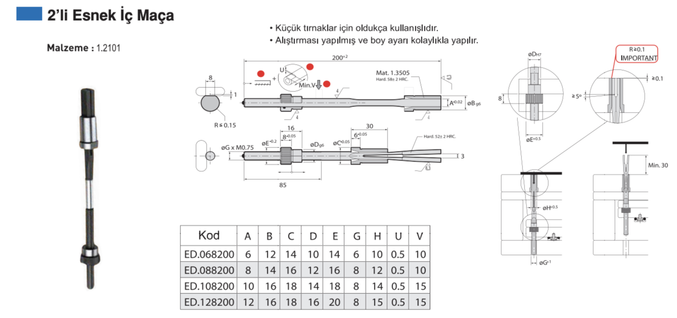 2'li Esnek İç Maça
